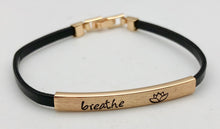 Gold Affirmation Lotus Bracelet - Breathe