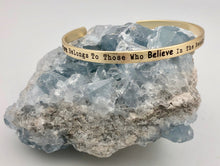 Gold Affirmation Bangle Bracelet - The Future Belongs to Those Who Believe in the Beauty of Their Dreams