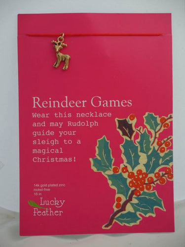 Pretty Moon Jewels Rudolph the Red Nosed Reindeer Gold Necklace