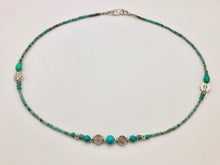 Nepali Serenity Turquoise & Silver Small Bead Necklace