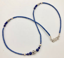 Nepali Blue Serenity Lapis & Silver Small Bead Necklace