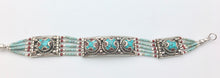 Nepali Turquoise and Coral Triple Blessing Bracelet