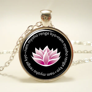 Lotus Blossom Nam Myoho Renge Kyo Pendant Necklace