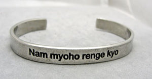 Whitney Howard Nam Myoho Renge Kyo Cuff Bracelet with Hidden Translation