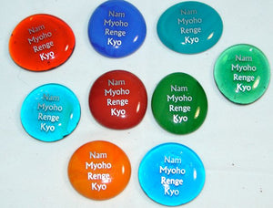 Nam Myoho Renge Kyo Glass Pocket Stones (Set of 2)