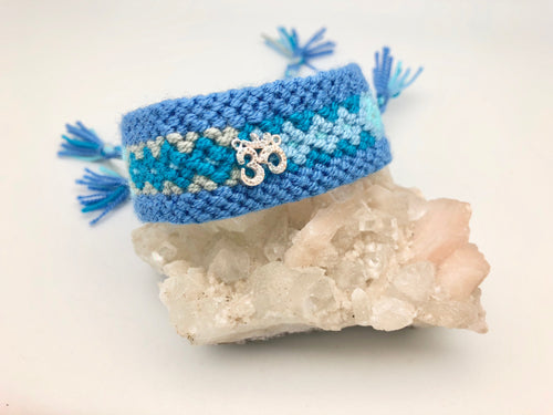 Forever Friends - Guatemalan Woven Cuff Bracelet with Om Charm