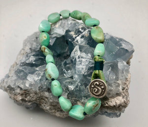 Peyote Bird Heal Your Heart Green Turquoise Bead Bracelet