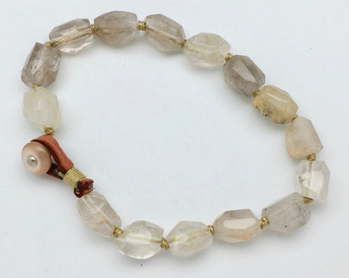 Peyote Bird Faceted Smokey Quartz Bracelet