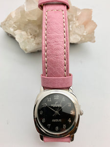 Peyote Bird Onyx Face Watch with Pink Leather Band