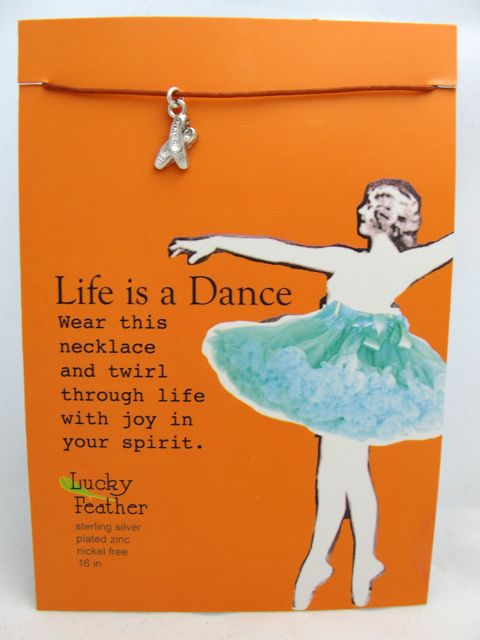 Pretty Moon Jewels Silver Ballet Slippers Necklace - Life Is a Dance
