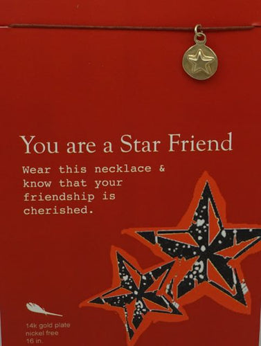 Pretty Moon Jewels You Are A Star Friend Gold Necklace