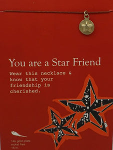 Pretty Moon Jewels You Are A Star Friend Gold Necklace