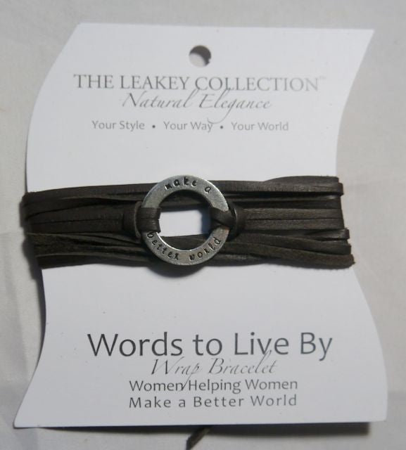 Zulugrass by the Leakey Collection Fair Trade Words to Live By Wrap Bracelet