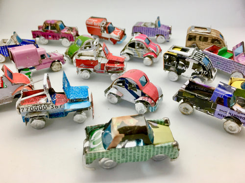 Tiny Recycled Tin Cars from Africa - set of 3