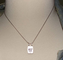 Sterling Silver Chinese Character Good Luck Necklace