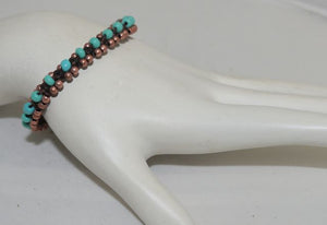 Wakami Woven Friendship Bracelet with Turquoise and Copper Beads