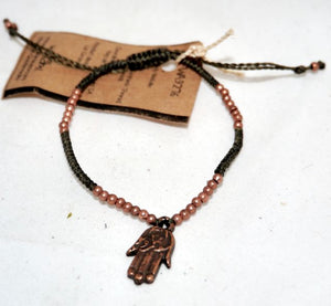 Wakami Fair Trade Woven Friendship Bracelet with Hamsa