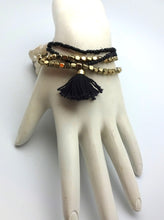 Wanderlust Fair Trade Black Bead Wrap Bracelet with Tassel